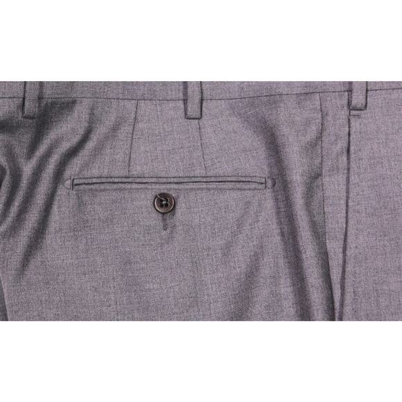 Zanella Current Devon Model Gray Flat Front Wool Dress Pants 38x28 - Picture 3 of 9